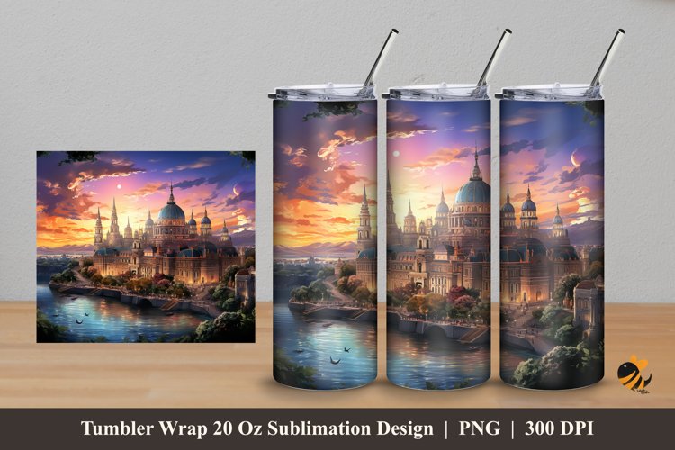 Magnificent Palace Tumbler Wrap Sublimation Design 5 example image 1