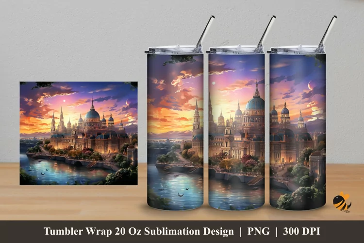Magnificent Palace Tumbler Wrap Sublimation Design 5