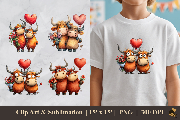 Sweet Buffalo Love DTF Sublimation Clipart Design