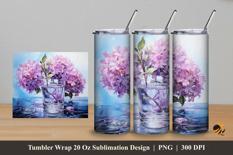 Glass Water Tumbler Wrap Sublimation Design 5