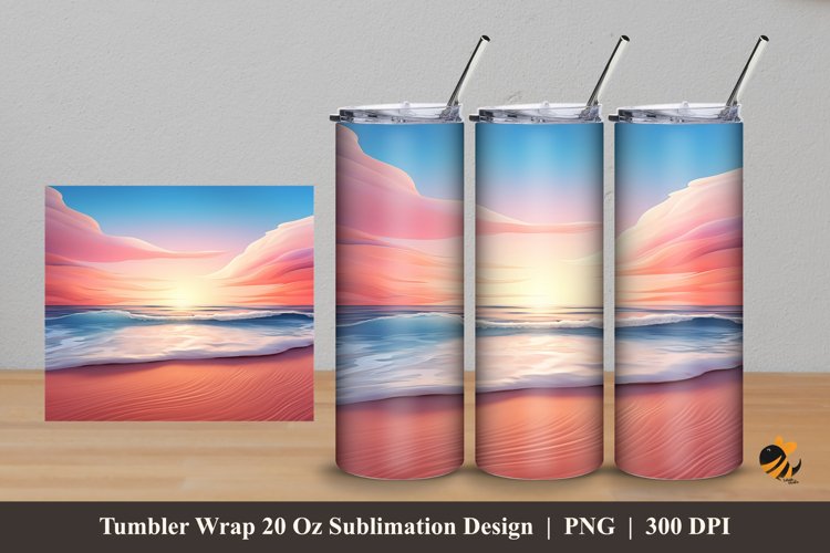 Twilight Painting Tumbler Wrap Sublimation Design 5 example image 1