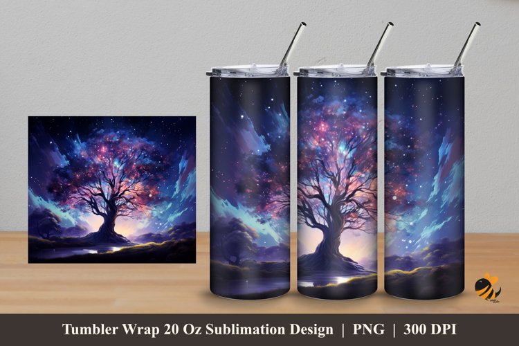 Dream Tree Tumbler Wrap Sublimation Design 5 example image 1