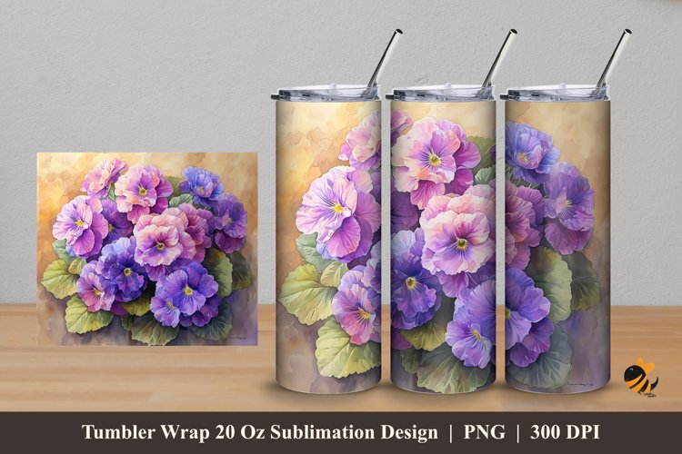 African Flower Tumbler Wrap Sublimation Design 5