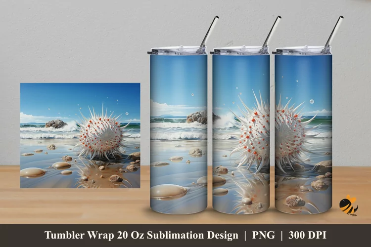Sea Urchins Tumbler Wrap Sublimation Design 5