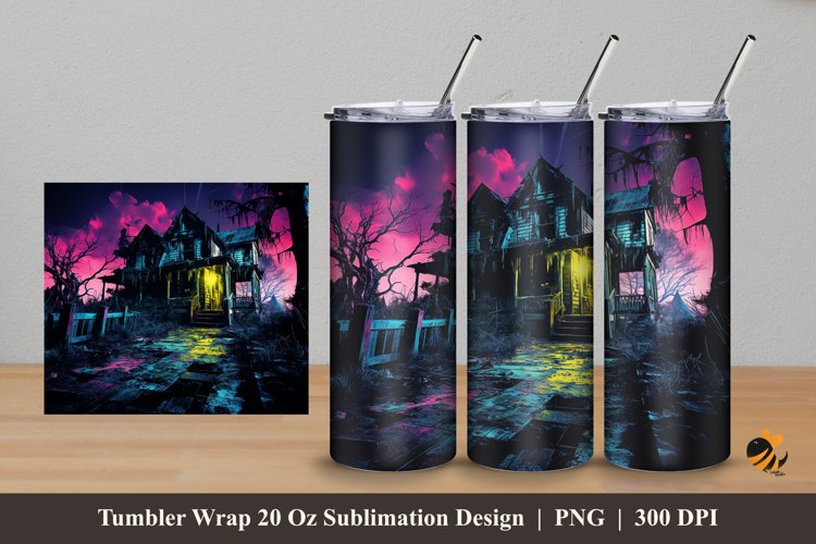 Old Futuristic Tumbler Wrap Sublimation Design 5 example image 1