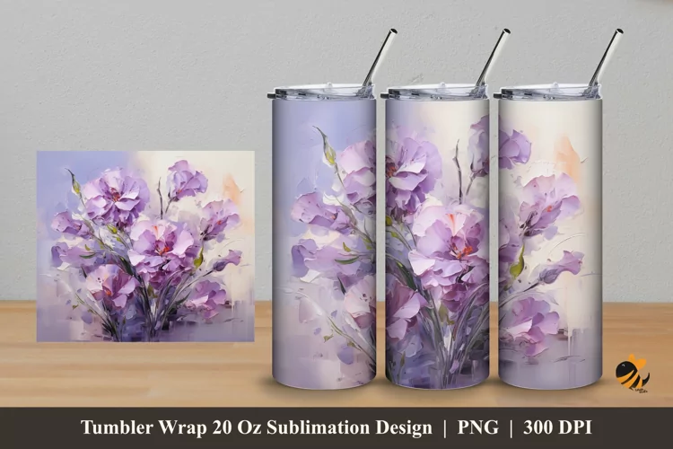 Purple Love Tumbler Wrap Sublimation Design 5