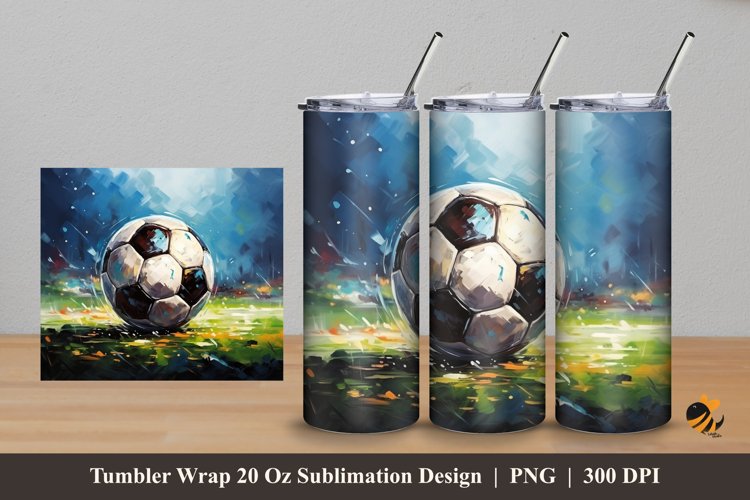 Painting Soccer Tumbler Wrap Sublimation Design 5