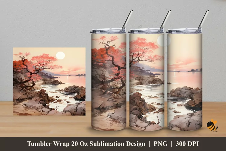 Evening Panorama Tumbler Wrap Sublimation Design 5
