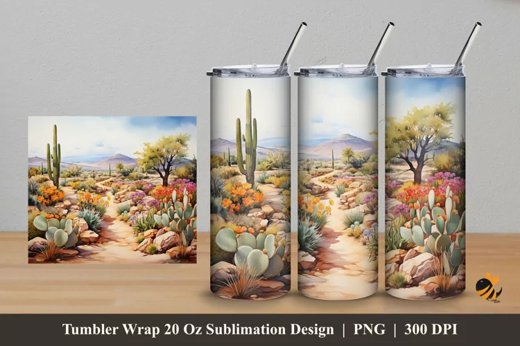 Cactusy Tumbler Wrap Sublimation Design 5