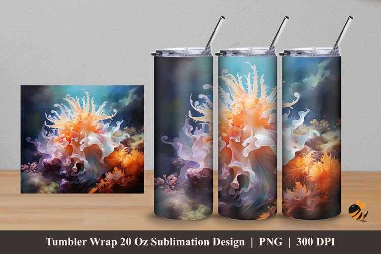 Underwater Riches Tumbler Wrap Sublimation Design 5