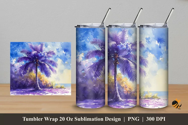 Nikau Palm Tumbler Wrap Sublimation Design 5