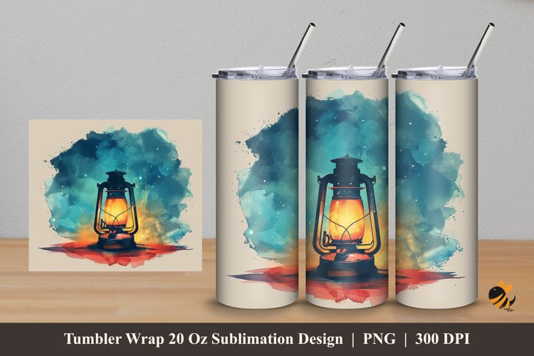 Lights Tent Tumbler Wrap Sublimation Design 5 example image 1
