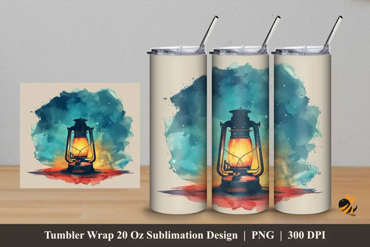 Lights Tent Tumbler Wrap Sublimation Design 5