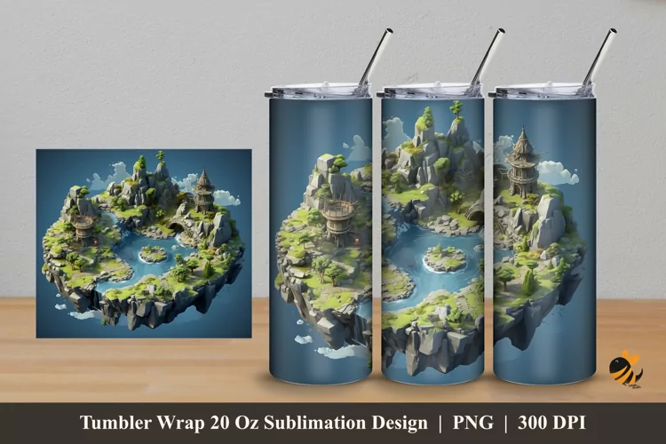 Beautiful Island Tumbler Wrap Sublimation Design 5