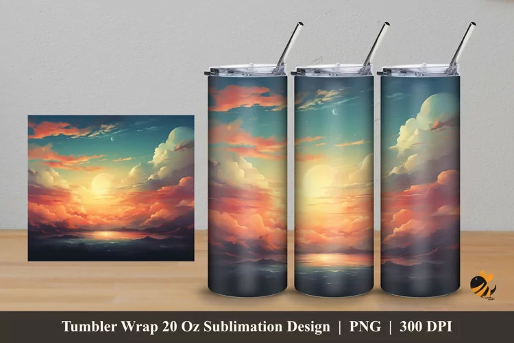 Peaceful Vintage Tumbler Wrap Sublimation Design 5