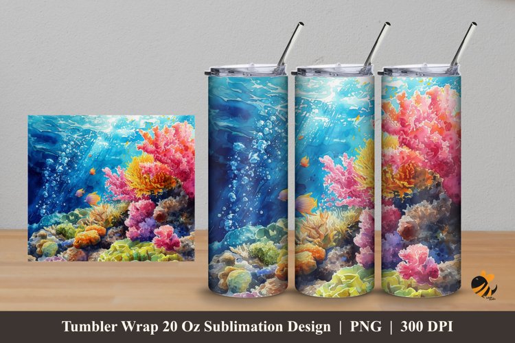 Ocean Beauty Tumbler Wrap Sublimation Design 5