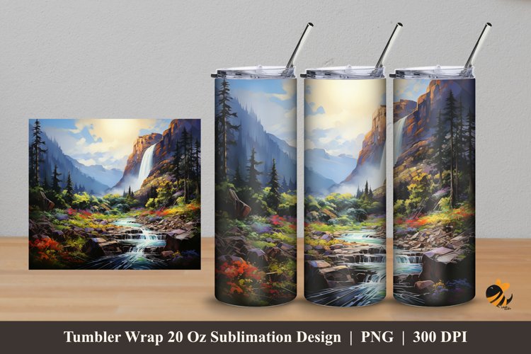 Mountain Park Tumbler Wrap Sublimation Design 5
