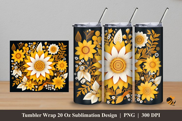 Beauty Floral Tumbler Wrap Sublimation Design 5