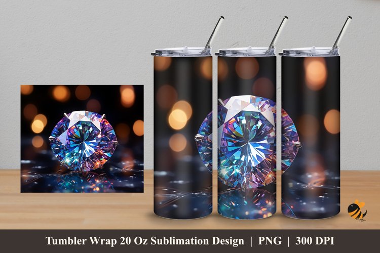 Luxury Diamond Tumbler Wrap Sublimation Design 5 example image 1