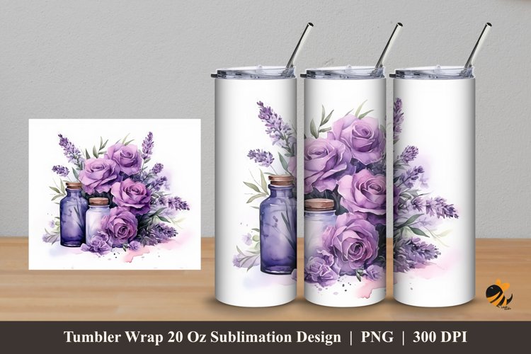 Exotic Flowers Tumbler Wrap Sublimation Design 5