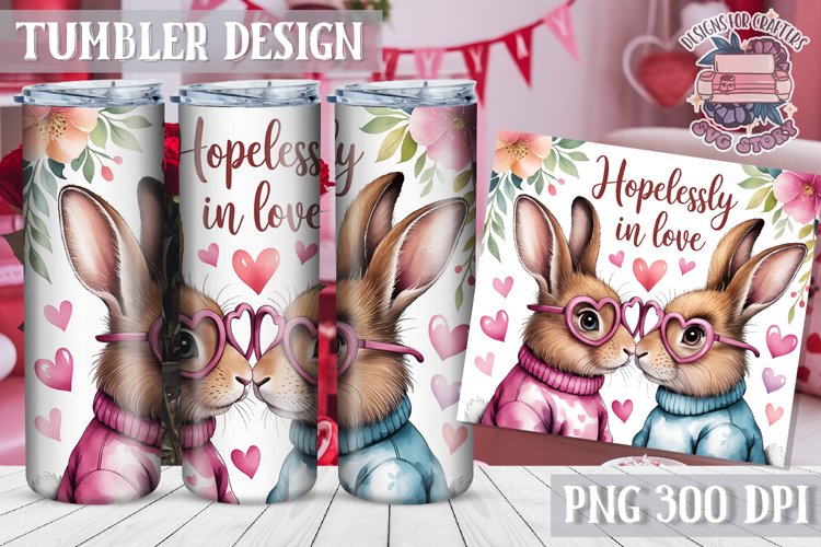 Sublimation Tumbler WRAP Love Design Quote Watercolor Animal
