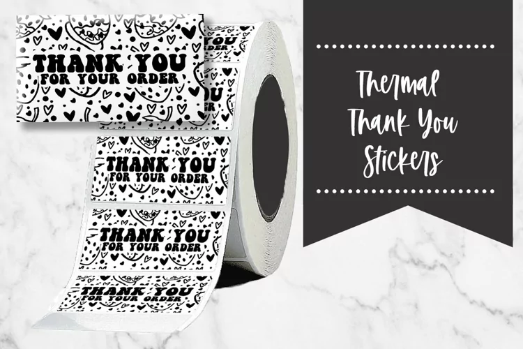 Thank You Strawberry Small Business Thermal Stickers