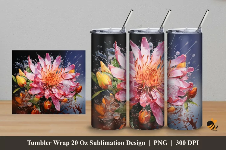 Favorite Flowers Tumbler Wrap Sublimation Design 5