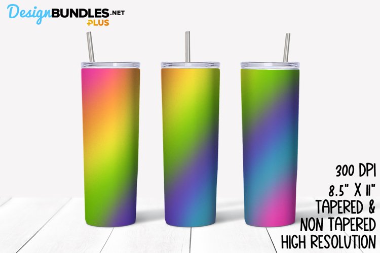 Rainbow Ombre Print Tumbler example image 1
