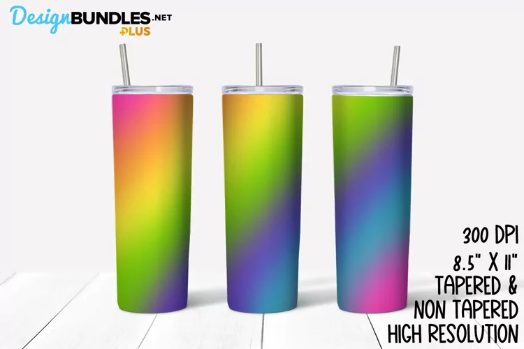 Rainbow Ombre Print Tumbler