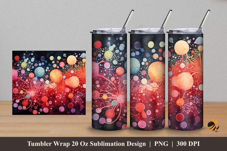 Multicolor Microorganisms Tumbler Wrap Sublimation Design 5 example image 1