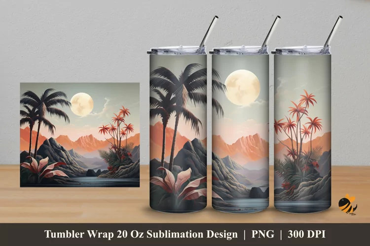 Ancient Panoramic Tumbler Wrap Sublimation Design 5