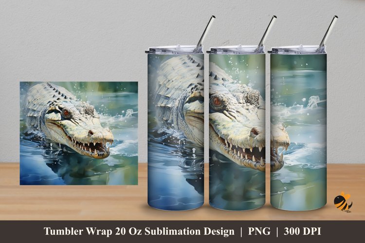 Crocodile Tumbler Wrap Sublimation Design 5