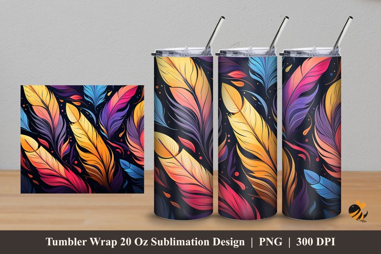 Boho Colorful Tumbler Wrap Sublimation Design 5
