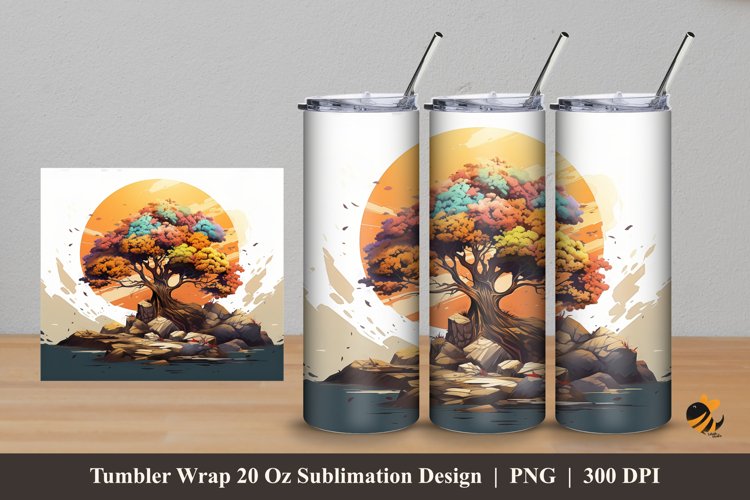 Imagination Tree Tumbler Wrap Sublimation Design 5
