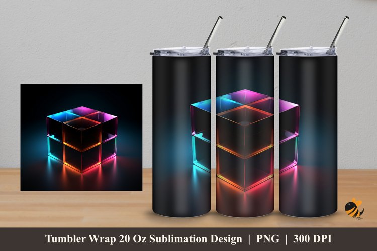 Black Box Tumbler Wrap Sublimation Design 5 example image 1