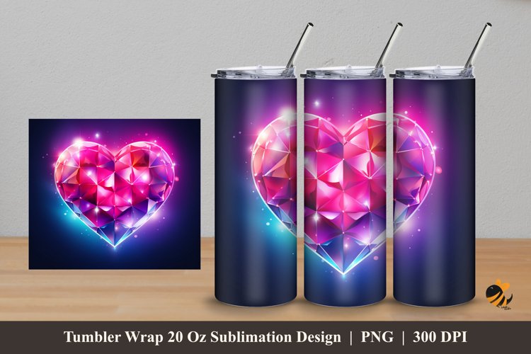 Shiny Love Tumbler Wrap Sublimation Design 5