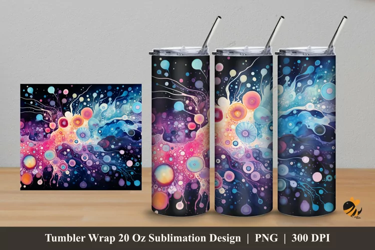 Beauty Mixed Color Tumbler Wrap Sublimation Design 5