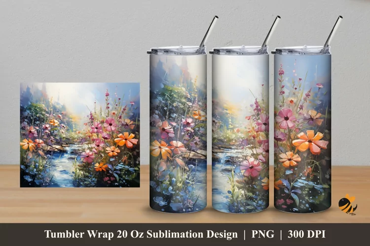 River Park Tumbler Wrap Sublimation Design 5