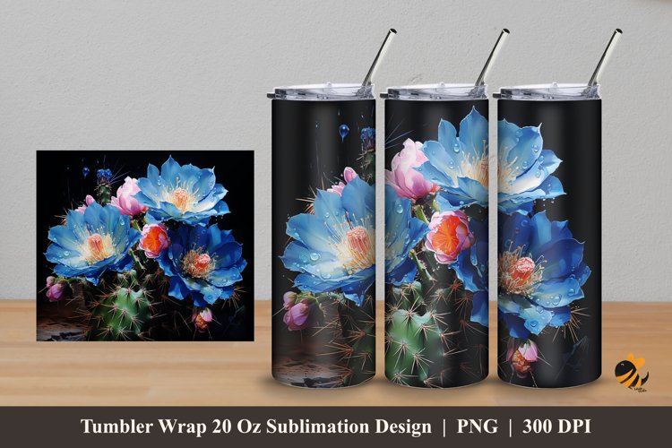 Melocactus Tumbler Wrap Sublimation Design 5 example image 1