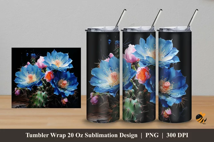 Melocactus Tumbler Wrap Sublimation Design 5