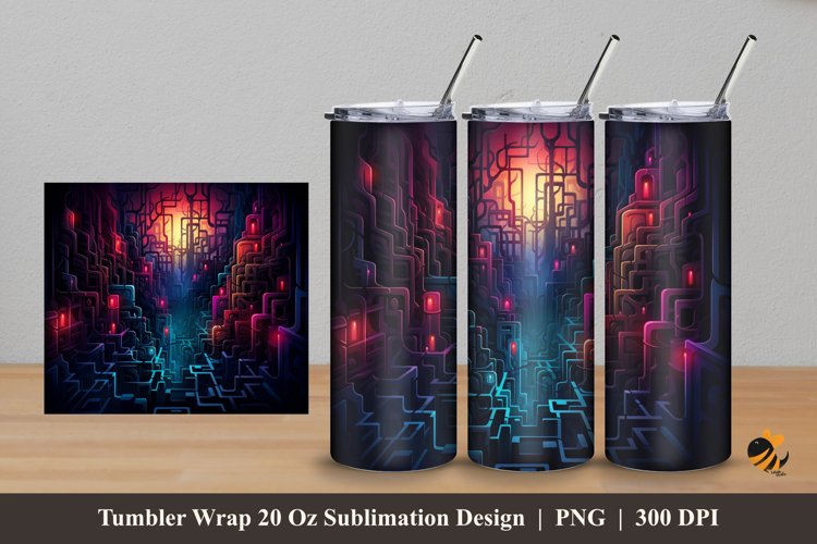 Labyrinth Tumbler Wrap Sublimation Design 5 example image 1