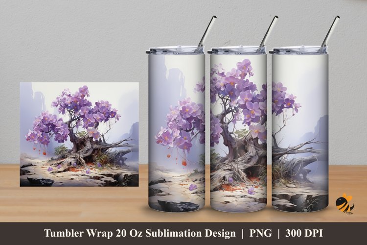 Hill Valley Flower Tumbler Wrap Sublimation Design 5