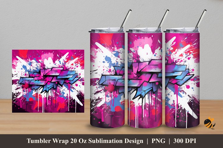 Graffity Splash Tumbler Wrap Sublimation Design 5