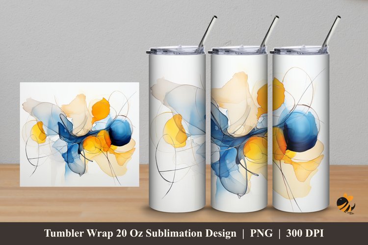 Abstract Painting Tumbler Wrap Sublimation Design 5 example image 1