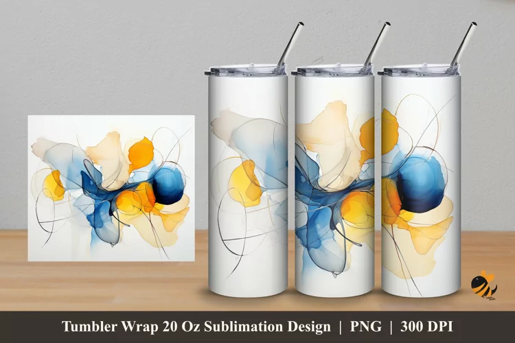 Abstract Painting Tumbler Wrap Sublimation Design 5