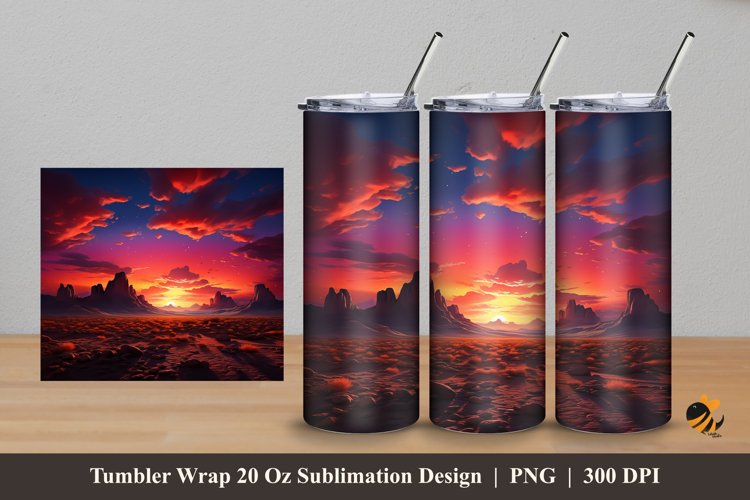 Charming Desert Tumbler Wrap Sublimation Design 5