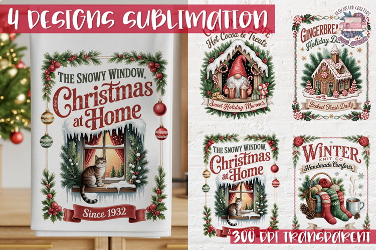 Christmas Vintage Quote Clipart PNG Sublimation 4 Design