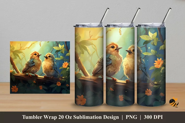 Bird Stories Tumbler Wrap Sublimation Design 5