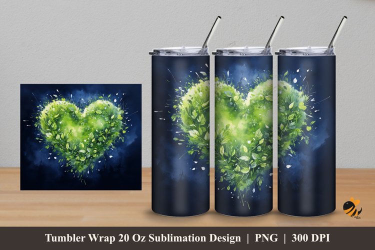 Grass With Love Tumbler Wrap Sublimation Design 5 example image 1
