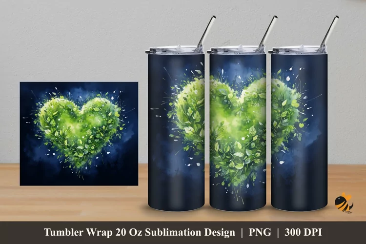 Grass With Love Tumbler Wrap Sublimation Design 5